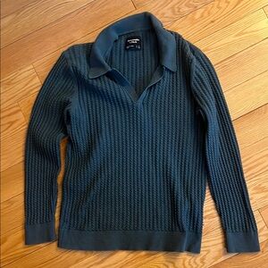 Abercrombie Light Cable Knit Men's Long Sleeve Polo Size S